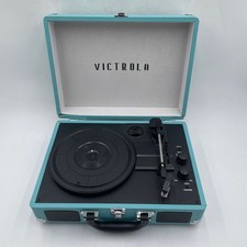 Victrola Journey Bluetooth Portable Suitcase Record Player Turquoise - READ