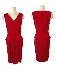 Lauren Ralph Lauren Tie-Front Sleeveless V-Neck Stretch Red Dress XL