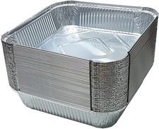 200X Aluminium Foil Food Trays Containers 9&rdquo; x 9&rdquo; x 2&rdquo; Disposable No Lids