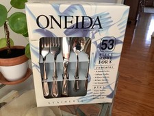 oneida stainless steel silverware set 53 piece