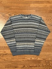Vintage Made in Italy Fair Isle Wool Alpaca Knit Sweater Large 80s-90s