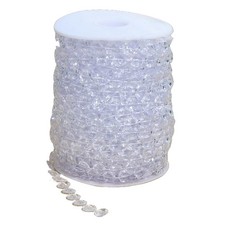 99ft Clear Bead Garland, Acrylic Crystal Strand Roll for 99ft,