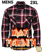 DIXXON x IRON MAIDEN-50th ANNIVERSARY Collab Flannel Shirt-Men's 2XL