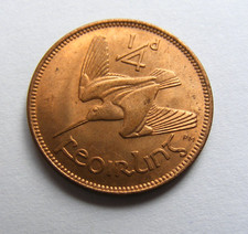 1953 Irish Farthing Coin Old Ireland 1/4d Superb High Grade With Mint Luster