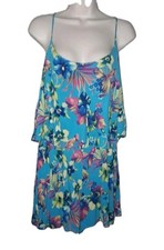 Arizona Jeans Floral Spaquetti Strap Romber Womans Plus Size XL Teal Sleeveless