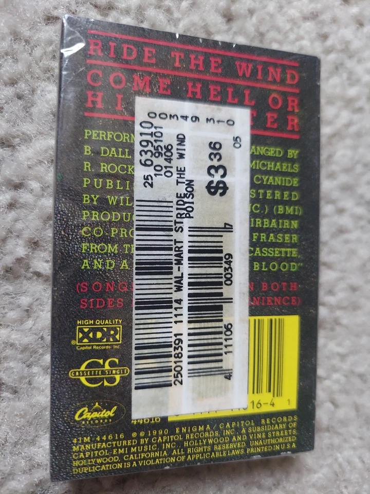 Poison Cassette Tape Single Something To Believe In & Ride The Wind Brand New - Image 2 of 2