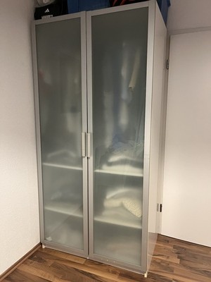 IKEA PAX Kleiderschrank weiß mit Milchglastüren, ca. 100 × 60 × 201