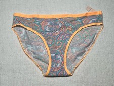 Vintage Victoria's Secret Cotton Signature Logo Trim Bikini Panty Bohemian M New