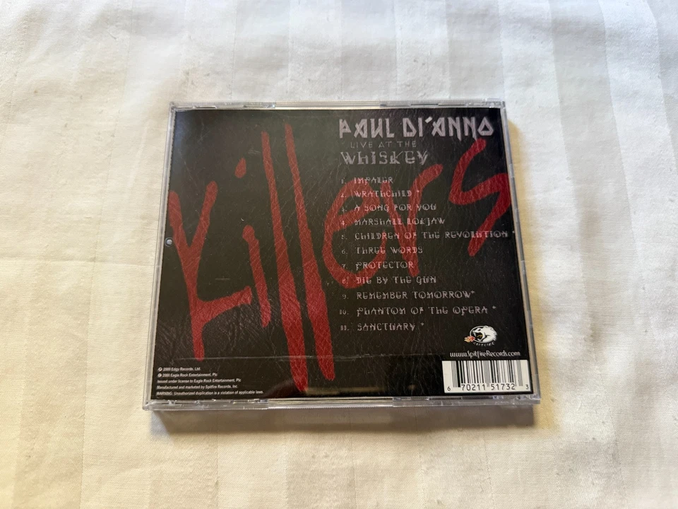 Paul Di'anno Killers - Live at the Whiskey CD 2000 Spitfire Iron Maiden OOP RARE Foto 2 de 3