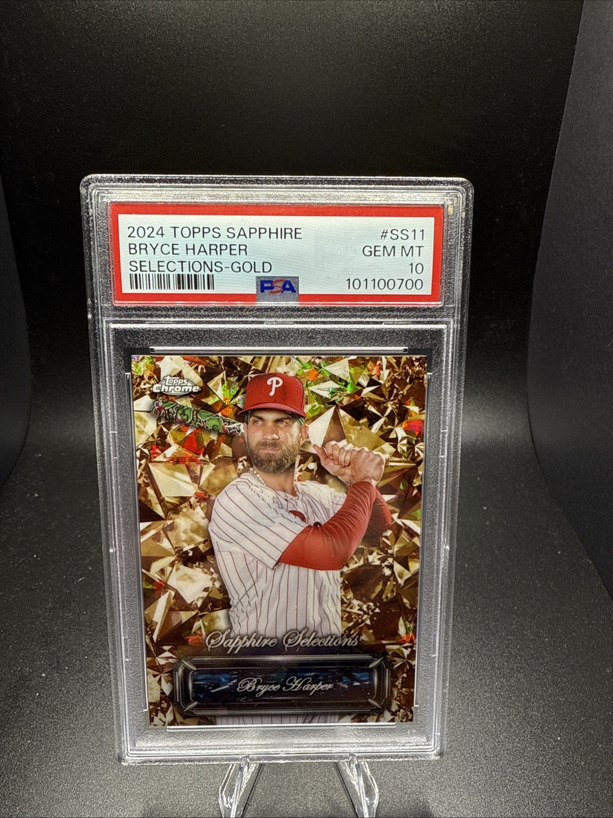 2024 Topps Chrome Sapphire Selections Gold Refractor Bryce Harper /50 PSA 10 GEM
