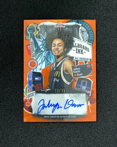 2025 Topps Chrome McDonald's Orange Billboard Jaliya Davis Auto 13/15 QI95