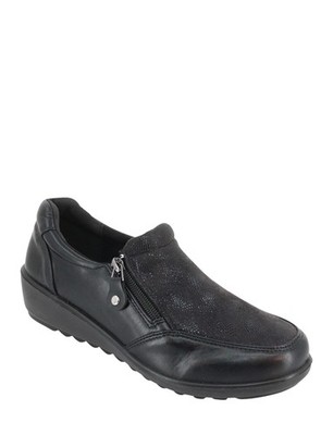Damenschuhe Dr. Lightfoot Twin Zip EE Fit mit Schlangenprägung Wildlederimitat,