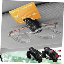 2PCS Sunglass Holder for Car Sun Visor, Car Sun Visor Glasses Holder, Black