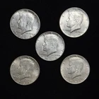 5 Lot - 1964 P Kennedy Half Dollars - Fine Condition - 90% Silver - ¢50