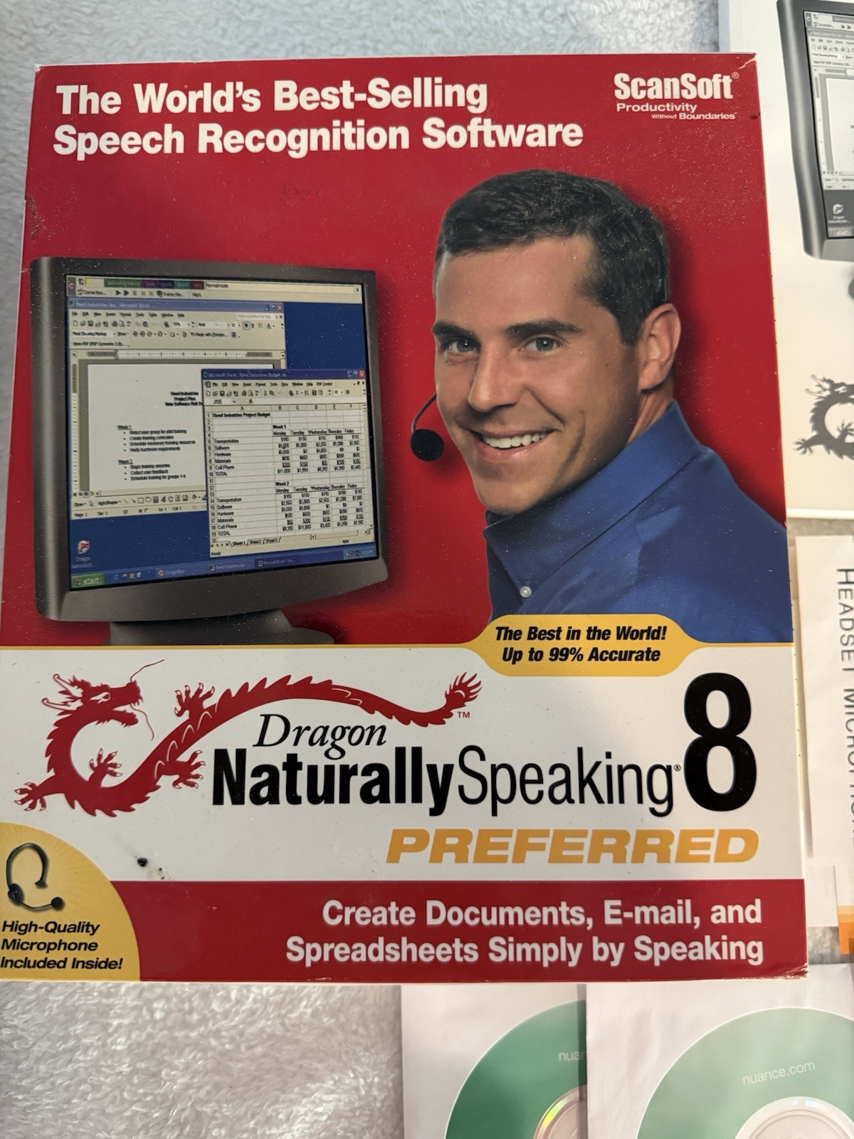  NIB Dragon Naturally Speaking 8 Preferred  ScanSoft 