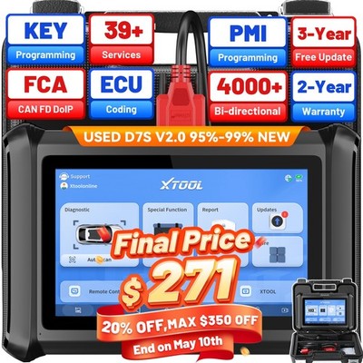 USED XTOOL D7S V2.0 Car Bidirectional Diagnostic Scanner Key Programmer AutoAuth