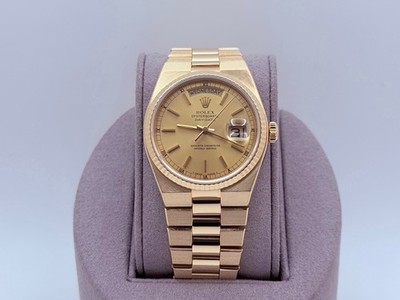 Rolex Day Date Oysterquartz 19018 36mm Champagne Dial 18k Yellow