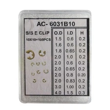 90Pcs/Box 9 Sizes Watch Pusher Button C-clip E Clip Circlip Ring