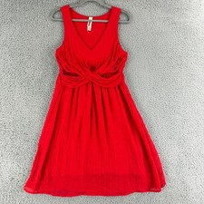Anthropologie Amadi Mia Dress Womens Large Red Crossover Waist Textured Skirt