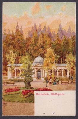 Marienbad Marianske Lazne AK Litho Waldquelle Bohemia Cechy Czech postcard