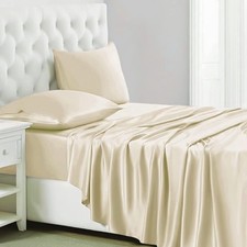 Cotton Bedsheets Premium Hotel Quality 600 Thread Count 100 Sateen Weave Smo...