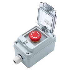Industrial Emergency Stop Button, Electrical Shut Off Switch with Box, IP67...