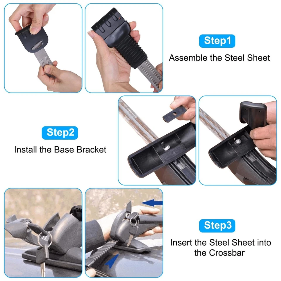 For Honda Civic 2016-21 43.3" Car Top Roof Rack Cross Bars Luggage Carrier +Lock Foto 4 de 4