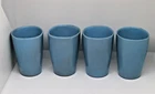 4 Vintage FRANKOMA Pottery # 5L Robin Egg Blue Tumblers  4-3/4" tall x 3.5" rim