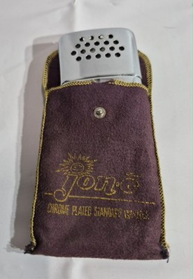 Vintage 1950s Jon-e Standard Chrome Plated Hand Warmer with Original Pouch
