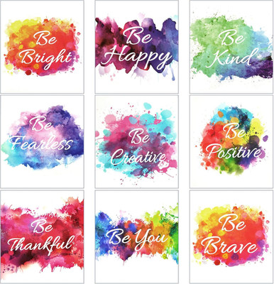9 Pcs Watercolor Inspirational Wall Art Prints Unframed Abstract Art Wall Poster