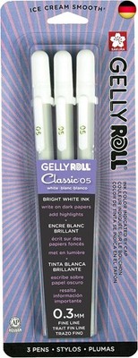 Sakura 57452 Gelly Roll Classic 05 (Fine Pt.) 3 Stück, weiß