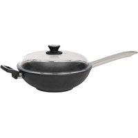 Skk Guss Wokpfanne 32Cm Bratpfanne Antihaft Stielwok Edelstahlgriff & Glasdeckel
