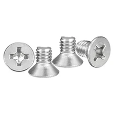 Countersunk Head Bolts M6-1x10 30Pcs Stainless Steel for Home Silver