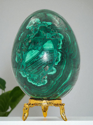 Green MALACHITE Crystal Stone Healing Reiki Aura Gemstone Decor EGG Gift 60mm