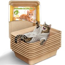 Disposable Litter Boxes for Cats Leak-Proof: 9-Pack Odor Control Sustainable ...