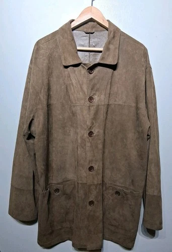 Milestone Men's Clifford Brown Goat Suede Leather Jacket Size EU 54 /2XL - product listing photo