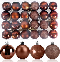 24 StüCk Weihnachtskugeln 4 Cm Weihnachtsbaum Braun, Christbaumkugeln Kunststoff