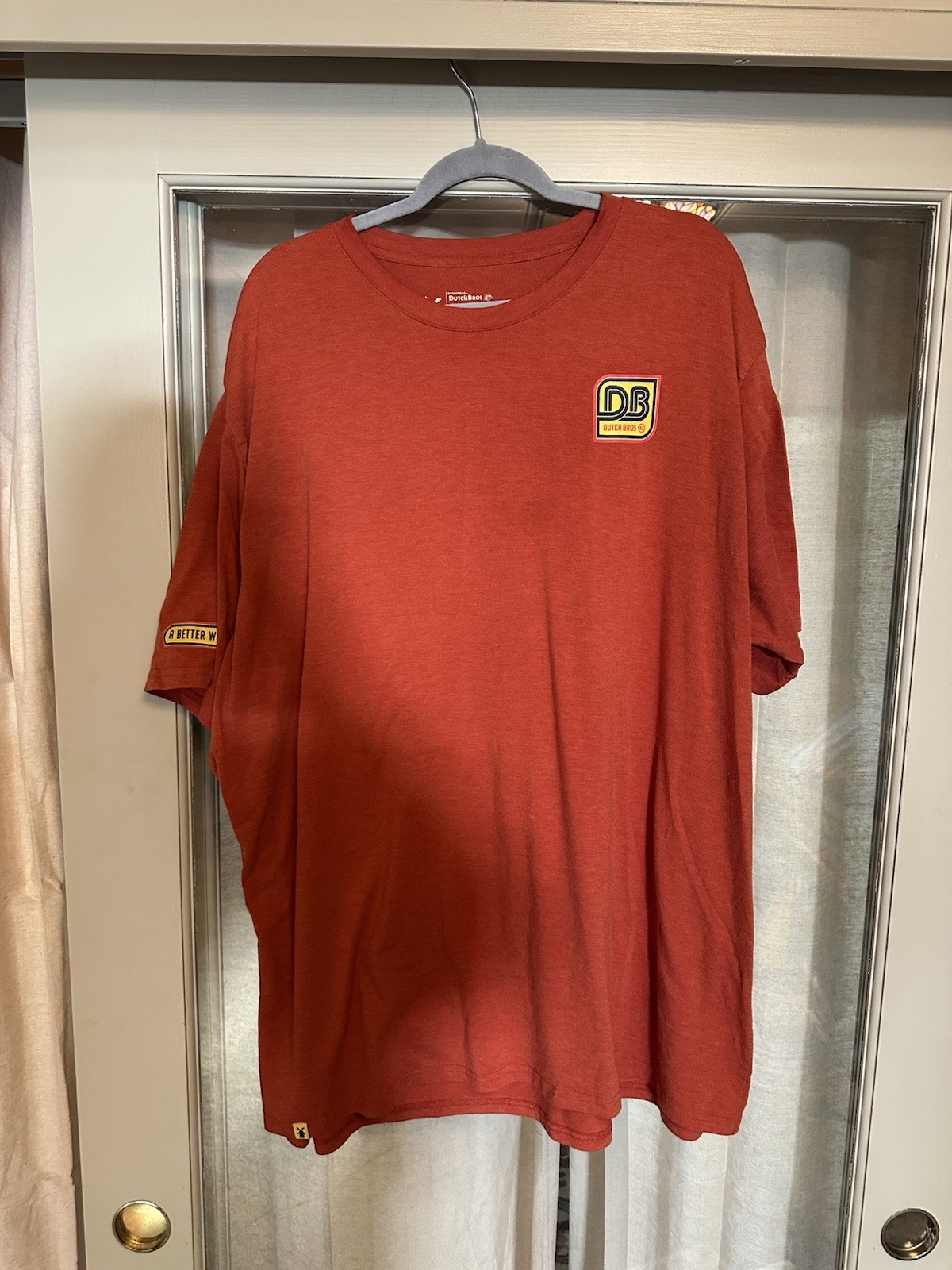 Dutch Bros Coffee T-Shirt Red Logo Graphic Crew Neck Men's Short Sleeve 3X-Large