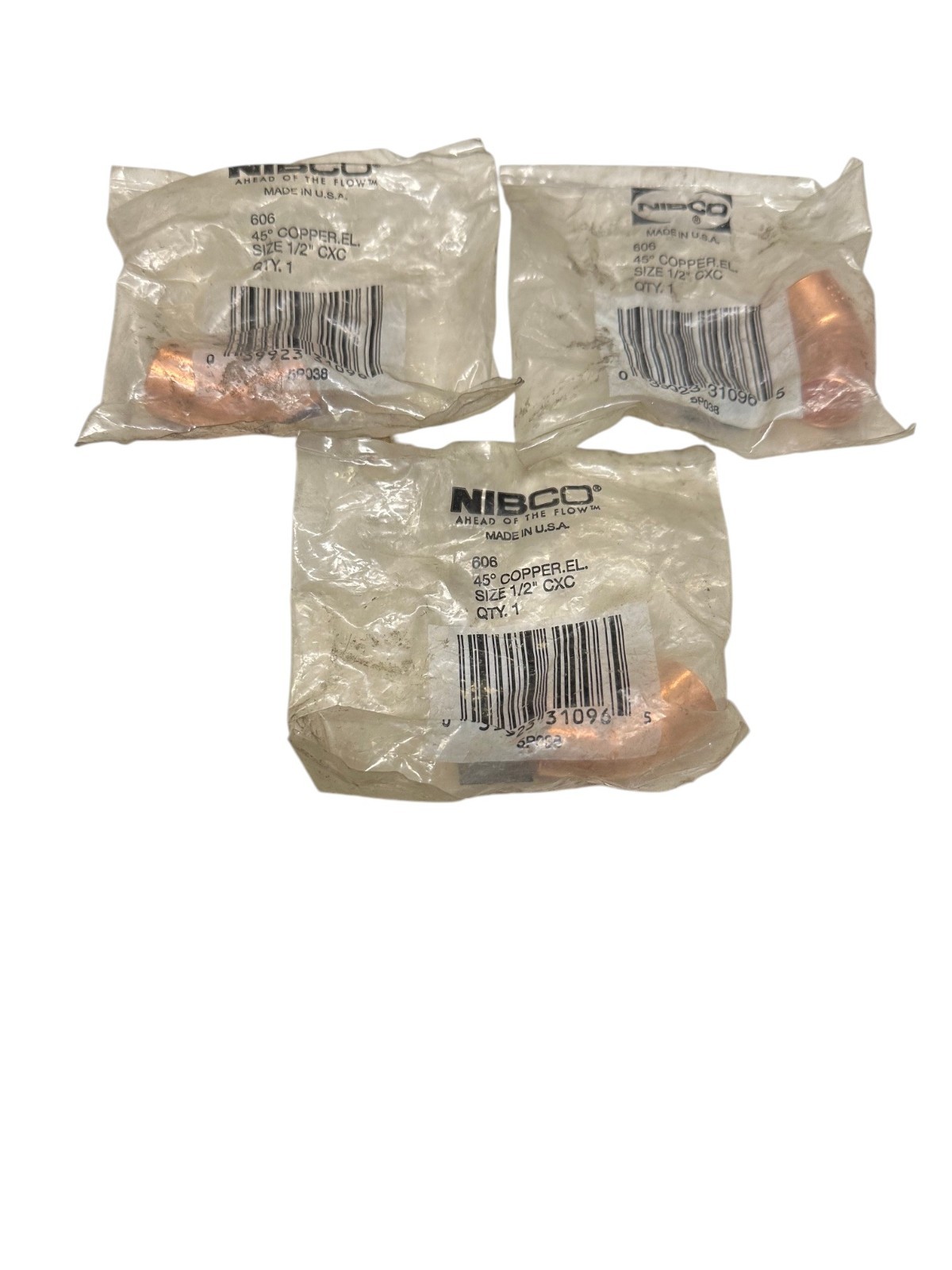 Nibco 606 1/2 CXC 45 Copper Elbow (LOT OF 3) ๐ฅ Fast Shipping ๐ฅ
