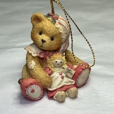 Cherished Teddies 1995 Girl Bear with Doll Hanging Ornament 625434