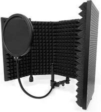 AxcessAbles SF-101 Vented Recording Studio Microphone Isolation Shield (Black)