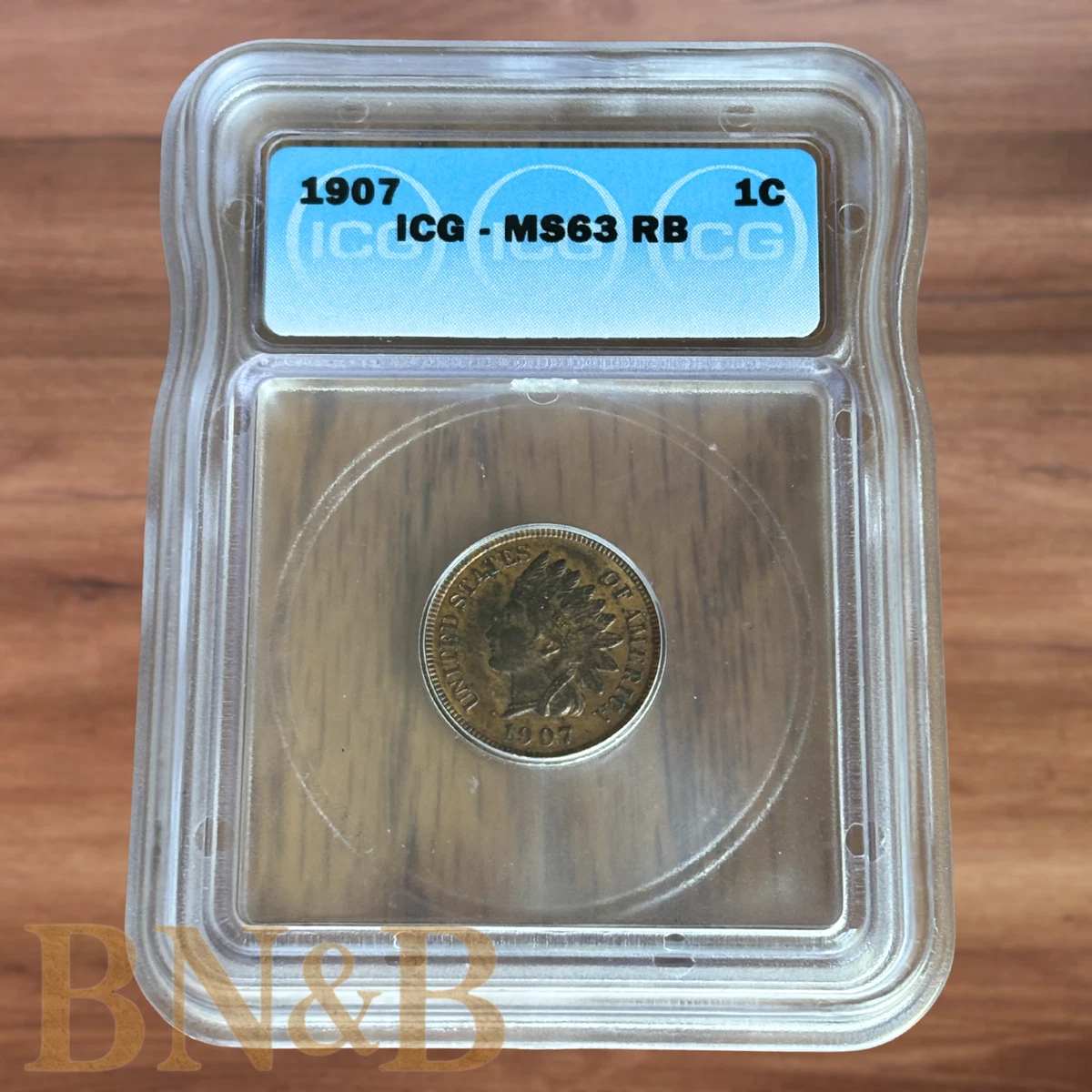 MS 63 Graded 1907 Year Indian Head Small Cents (1859-1909) for