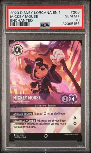 DISNEY LORCANA EN 1-THE FIRST CHAPTER MICKEY MOUSE - WAYWARD SORCERER PSA 10