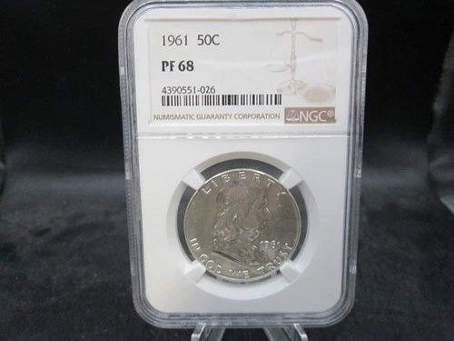1961 US Franklin Proof Half Dollar Coin NGC PF 68