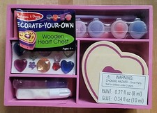 Melissa  Doug Decorate-Your-Own Wooden Heart Chest/Box Craft Kit Ages 4 
