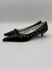 Next Black Leather Pointed Toe Kitten Heel Court Shoes - UK Size 5 - New