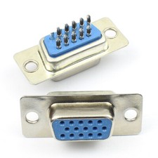 50Pcs HD D-SUB 15 Pin Female Solder Type Connector Socket Adapter 3 Rows DB15F