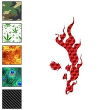 Skull Flames, Vinyl Decal Sticker, 40 Patterns & 3 Sizes, #637