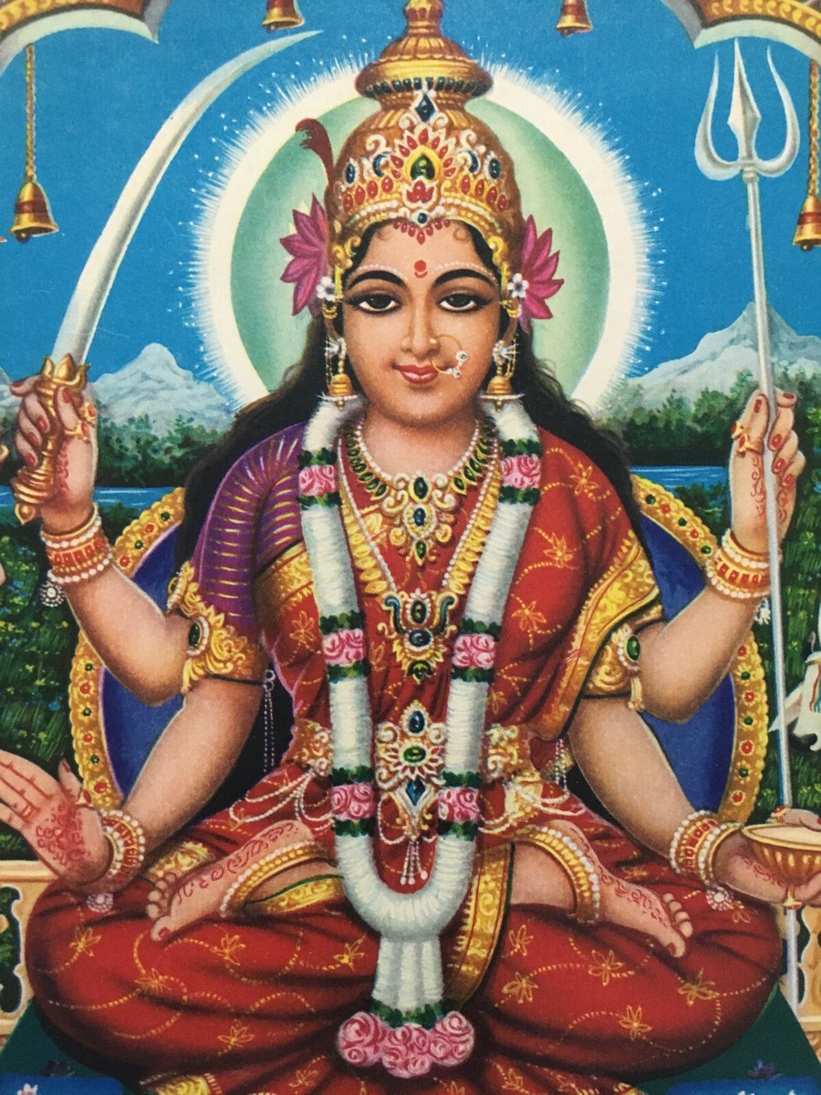 India 60's Print SANTOSHI MATA. Artist- K.P Sivam 10in x 14in