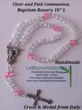 Beautiful Handmade Rosaries for Communion, Baptism Various Colors